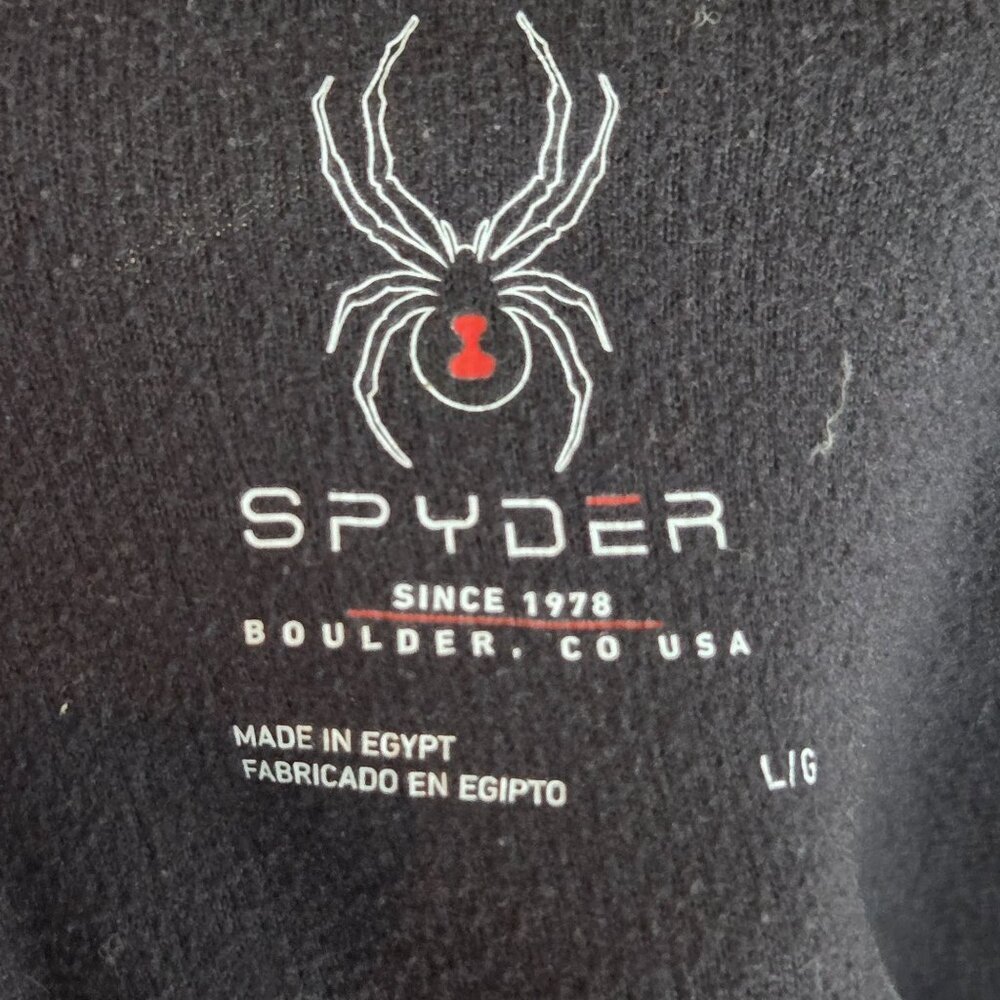 Spyder Men's 1/4 Zip Fleece Lined Long Sleeve Pullover  Black Size L Gorpcore - Picture 7 of 8